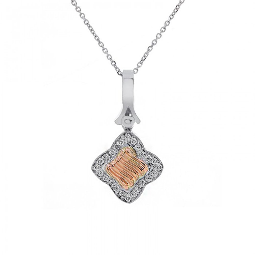 0.50 Carat Diamond Clover Pendant On Chain